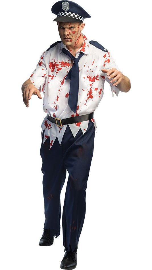 Britse Zombie Politie Kostuum Heren Halloween