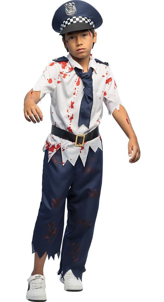 Britse Zombie Politie Kostuum Jongens Halloween