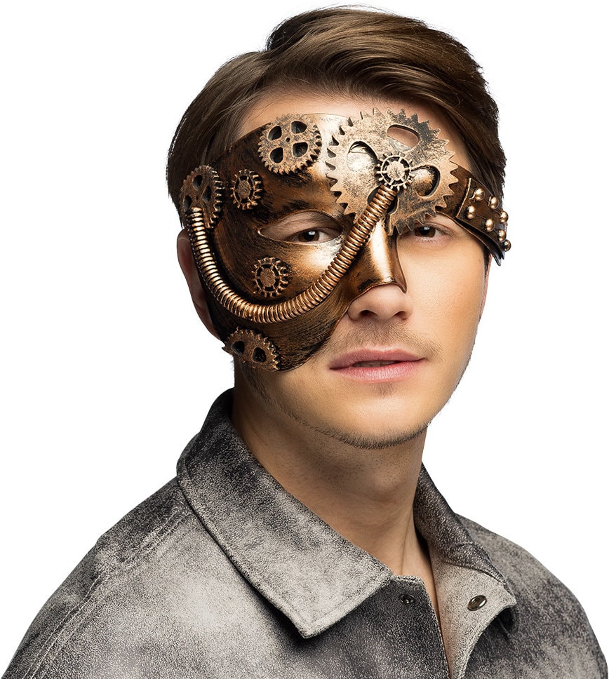 Bronzen Steampunk Opera Masker