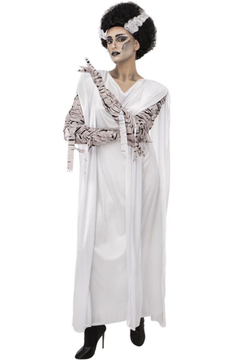 Bruid Van Frankenstein Dames Kostuum Wit