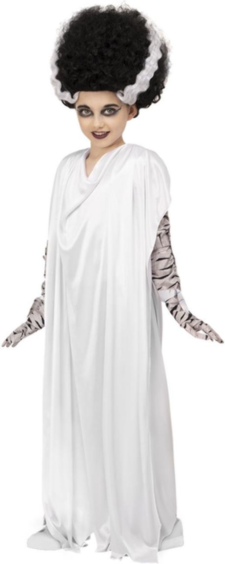 Bruid Van Frankenstein Meisjes Kostuum Wit