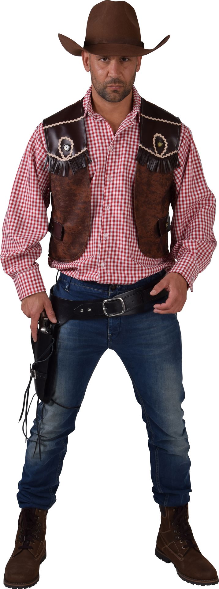 Bruin Cowboy Vest Mannen