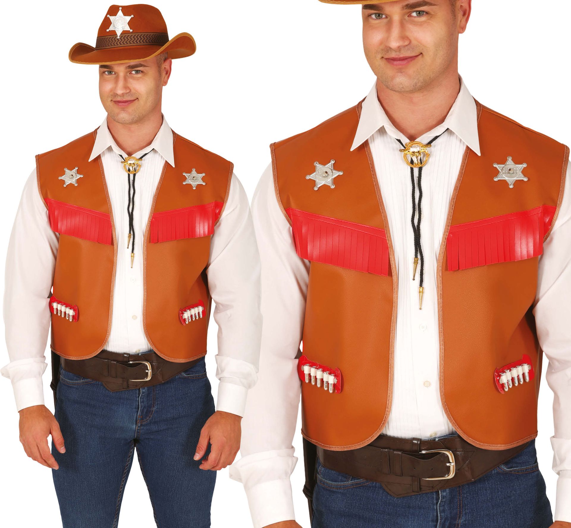 Bruin Cowboy Vest Volwassenen