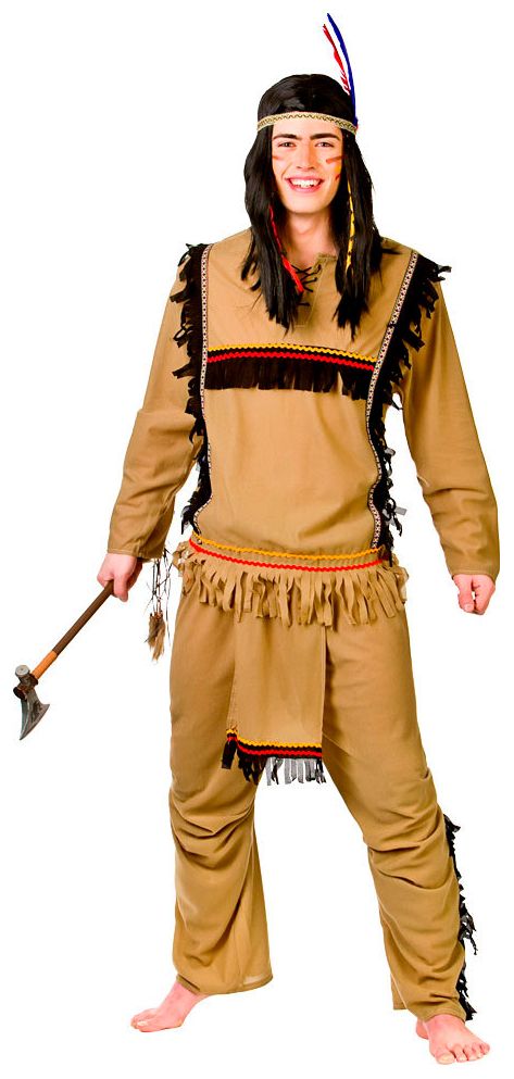 Bruin indianen kostuum man
