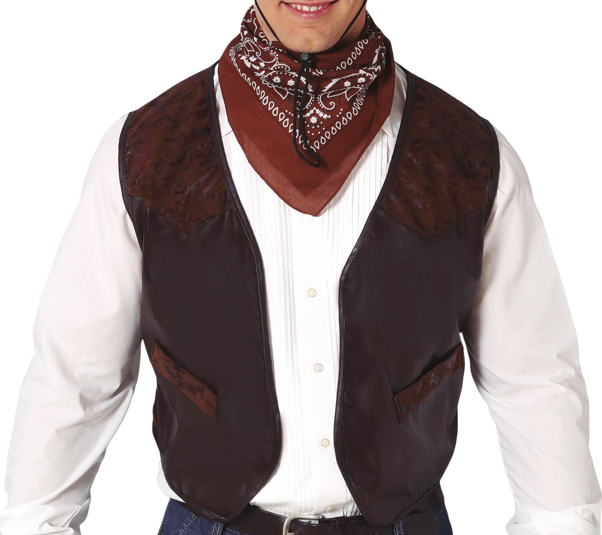 Bruin Nepleren Cowboy Vest