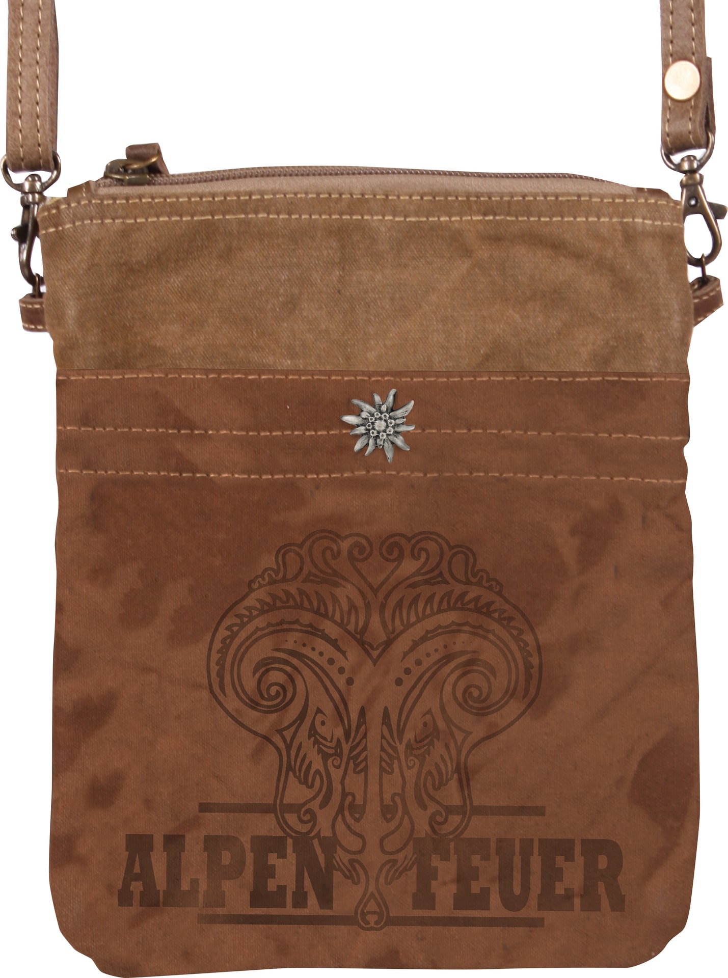 Bruin Oktoberfest Tasje Vintage Canvas Schoudertas