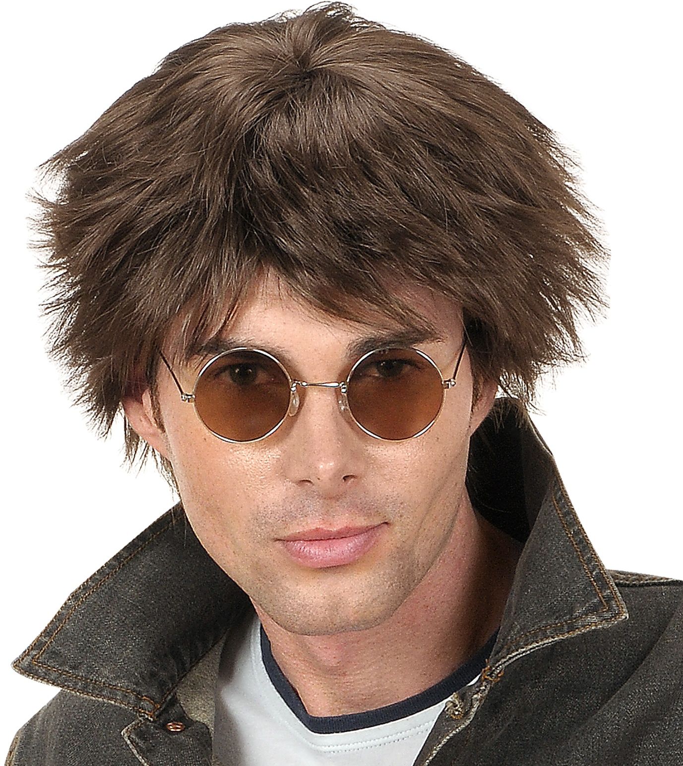 Bruine Beatles Pruik