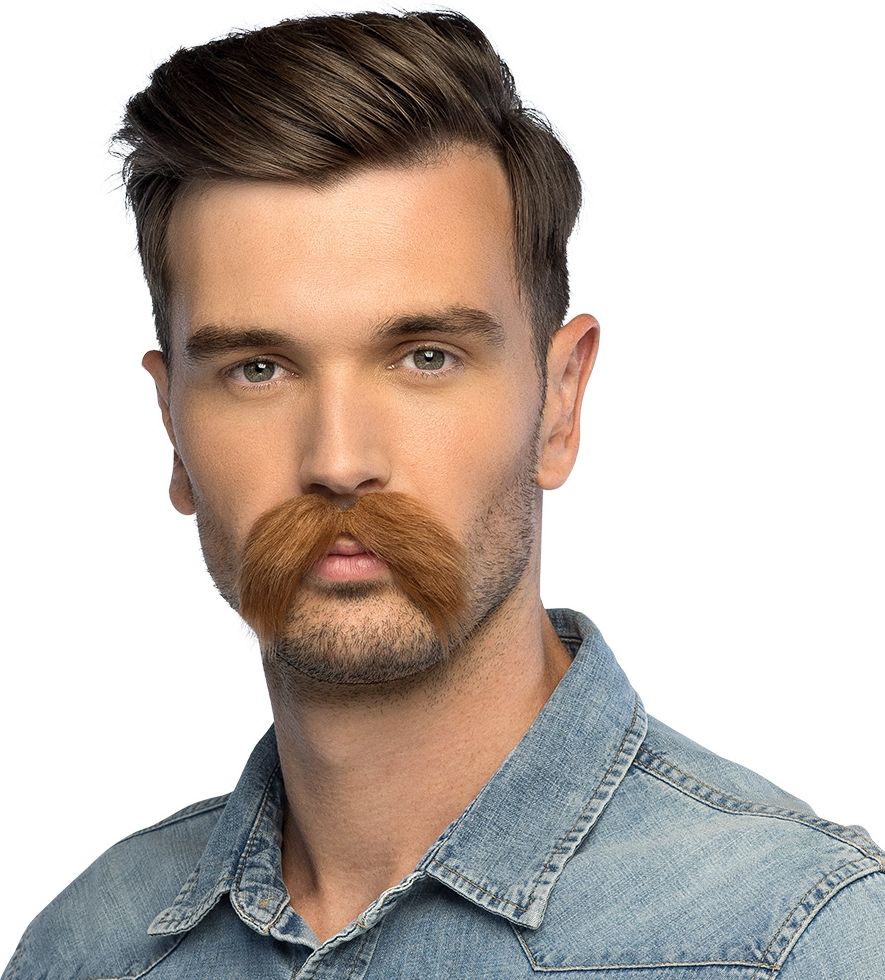 Bruine Biker Snor Heren