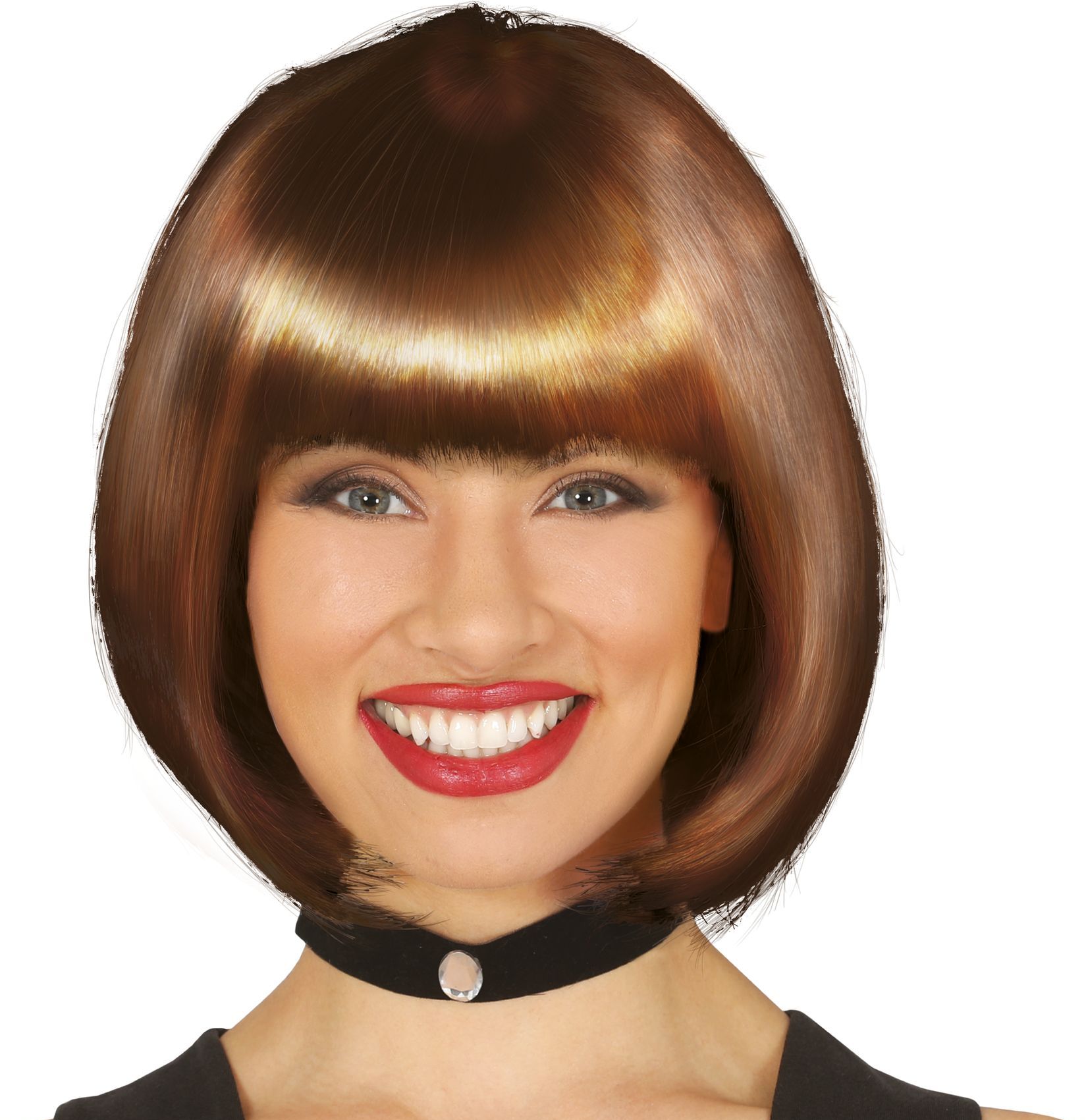 Bruine Boblijn Pruik Dames