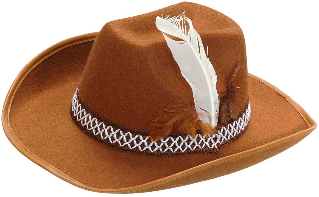 Bruine Cowboyhoed met Veer Kind