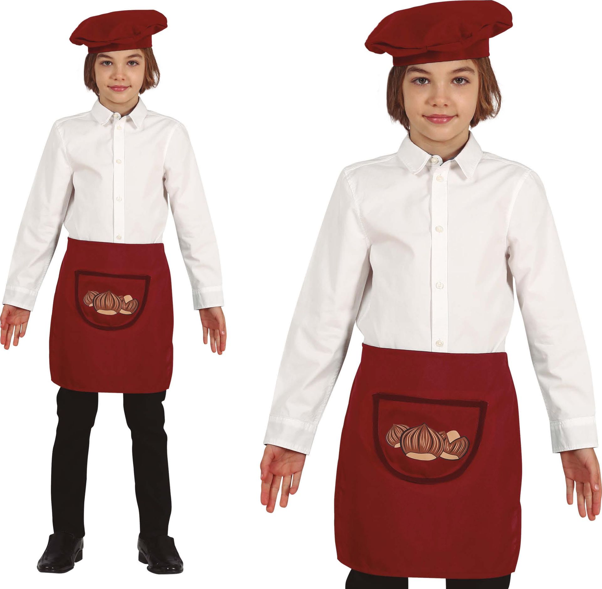 Bruine Dickens Kastanje Verkoper Schort Kind