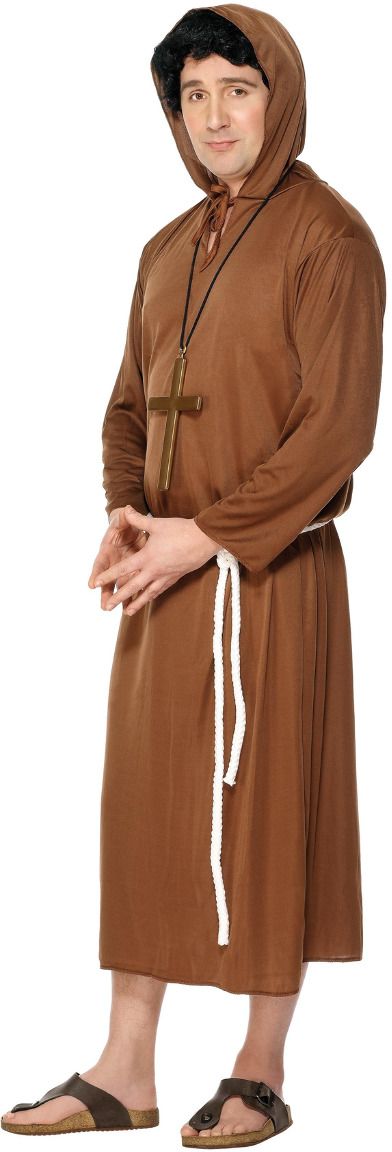 Bruine Heren Monnik Kostuum
