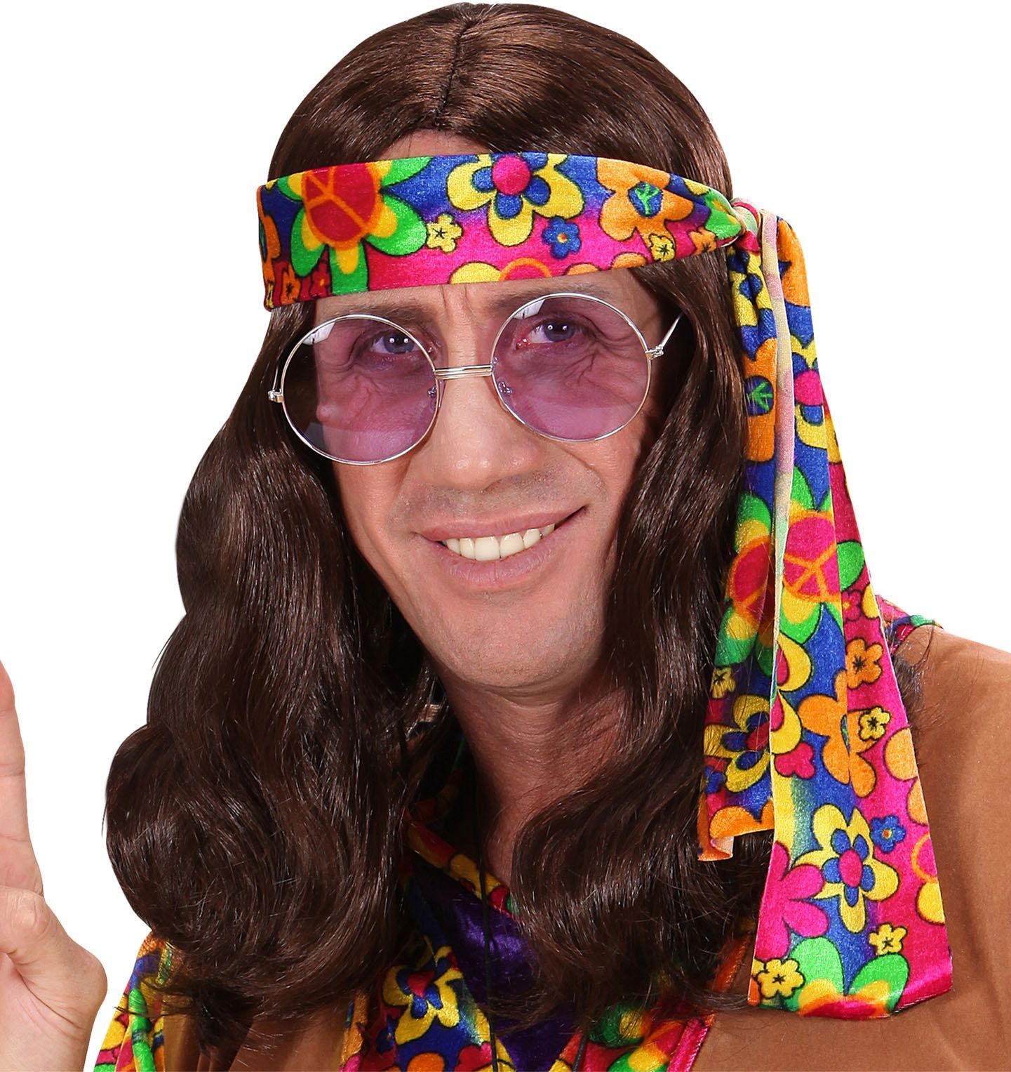 Bruine Hippie Pruik