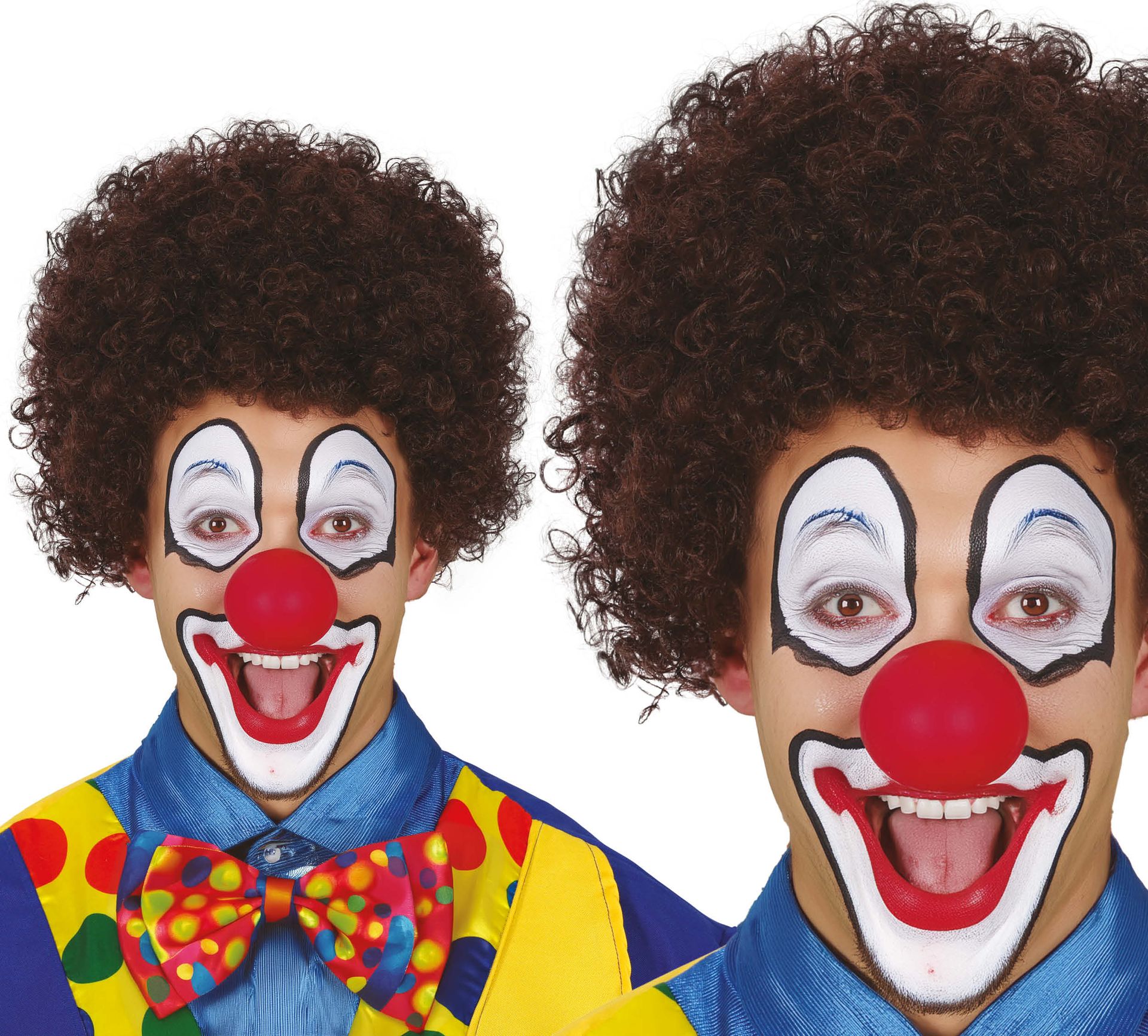 Bruine Krullen Clownspruik