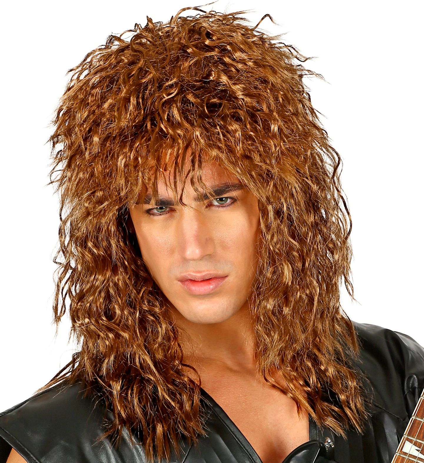 Bruine Lange Rocker Pruik