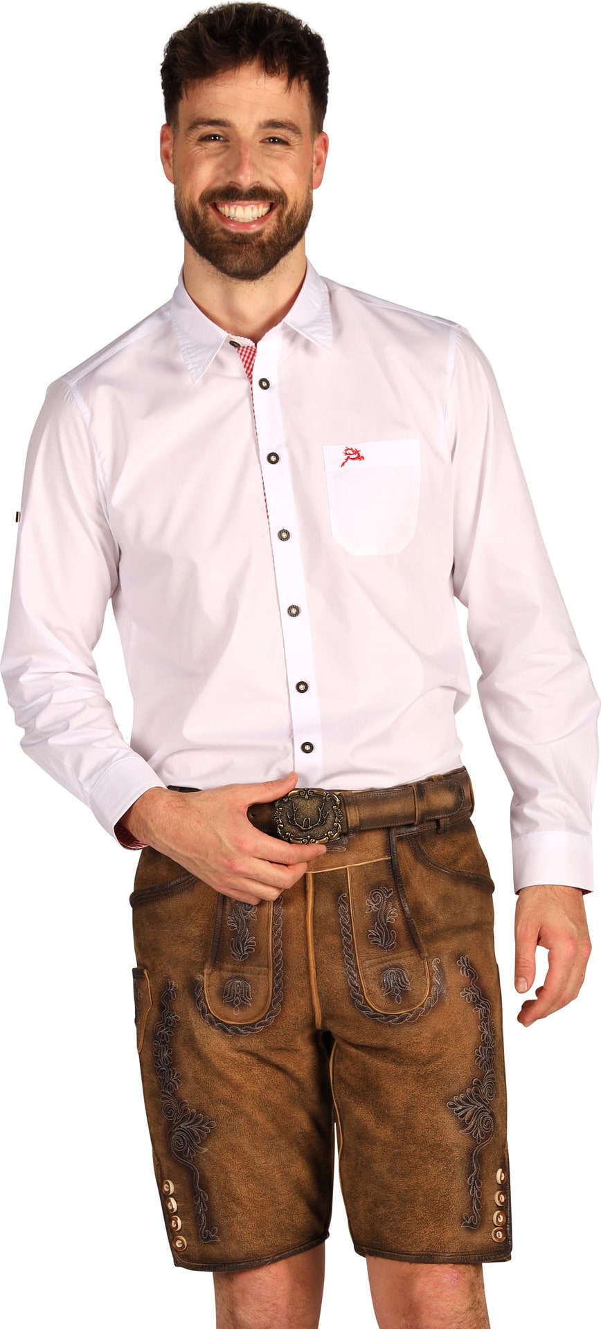 Bruine Leren Lederhose Oktoberfest Heren