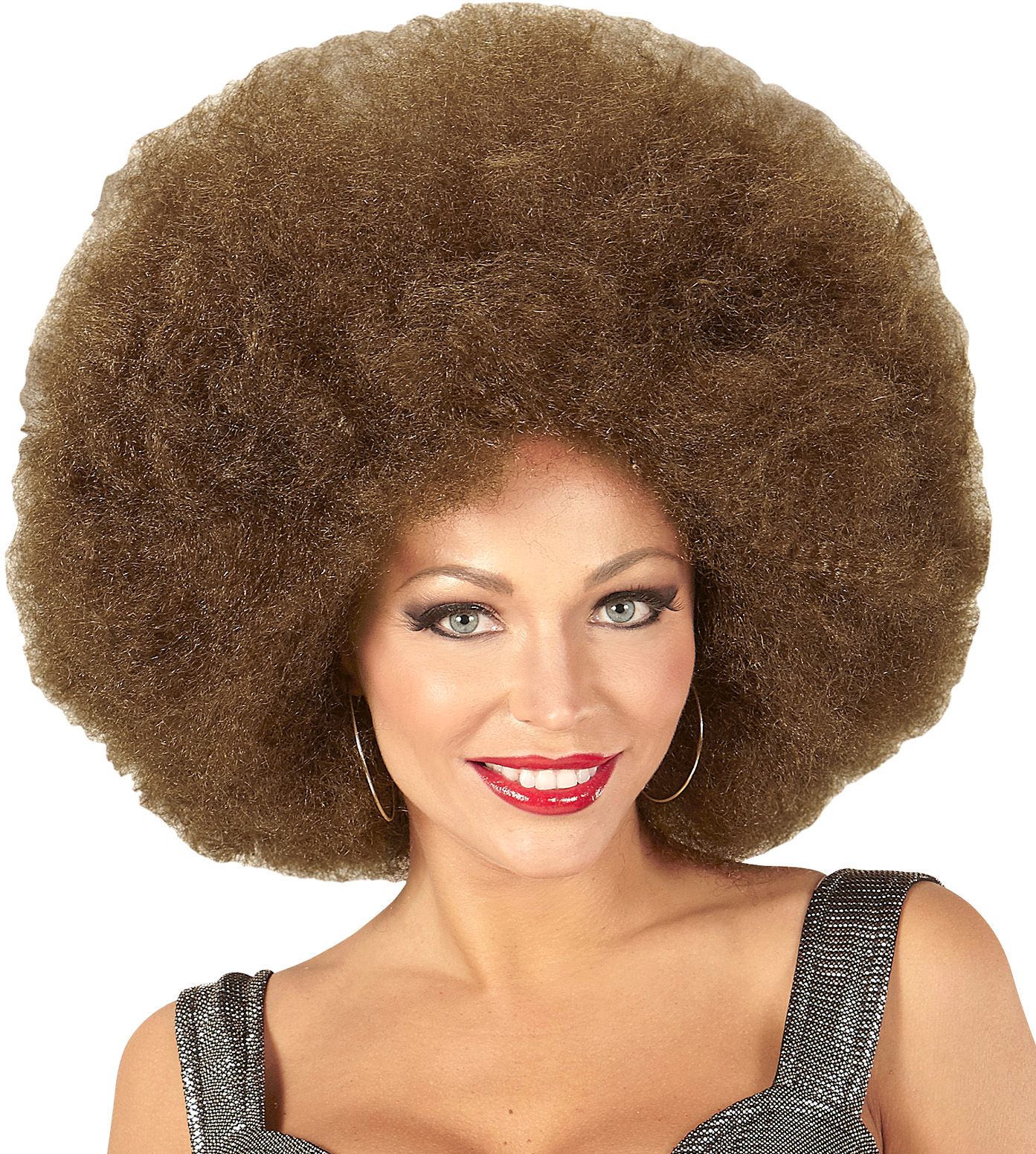 Bruine Maxi Afro Pruik