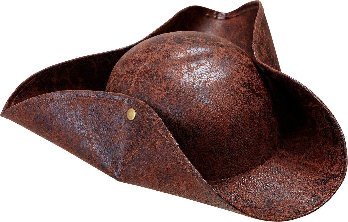 Bruine Piraten Lederlook Tricorn Hoed