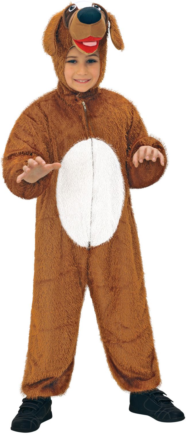 Bruine Pluche Honden Jumpsuit Kind