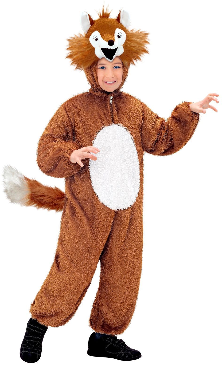 Bruine Pluche Vos Jumpsuit Kind