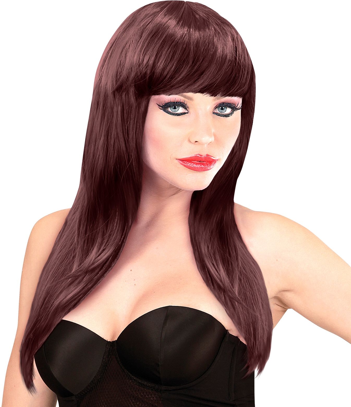 Bruine Pruik Lang Haar