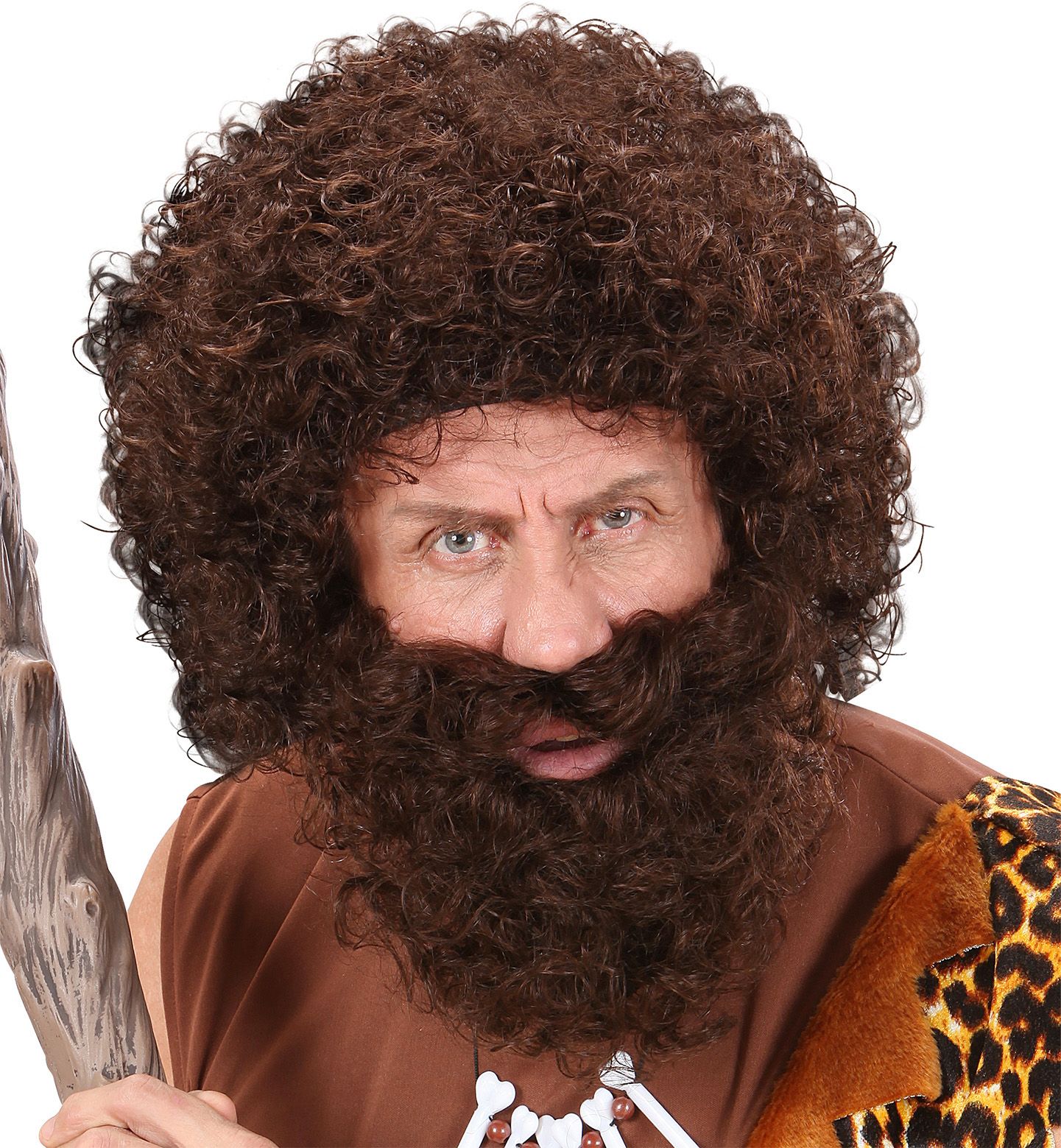 Bruine Pruik met Baard en Snor