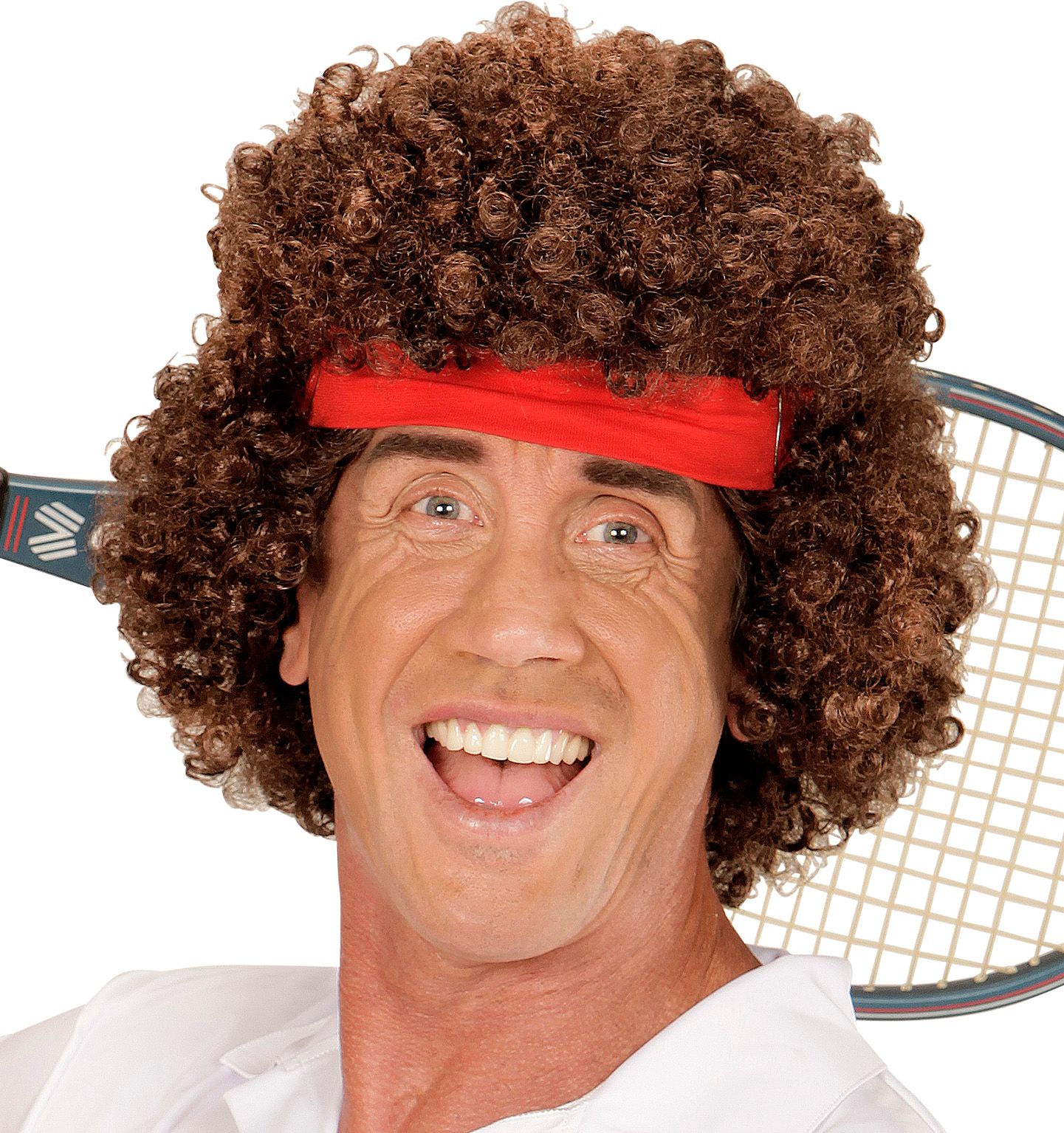 Bruine Tennis Speler Pruik