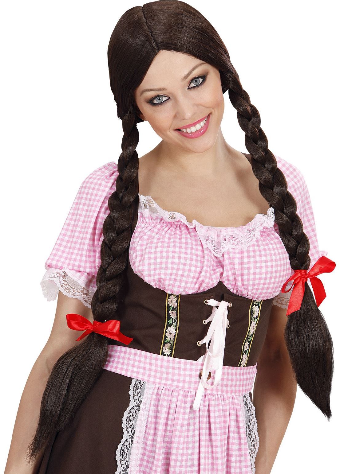 Bruine Tiroler Pruik