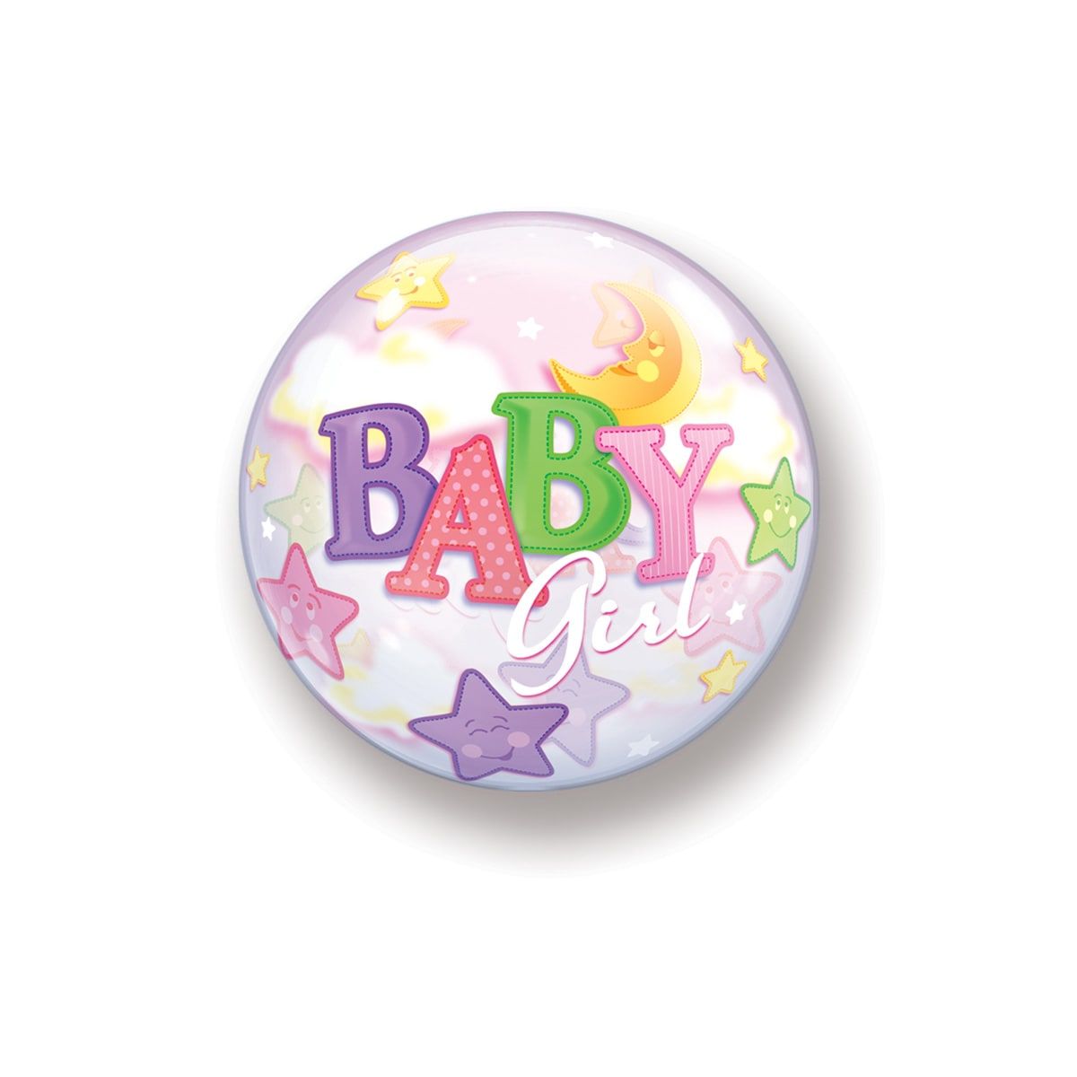 Bubbles ballon baby meisje maan 56cm