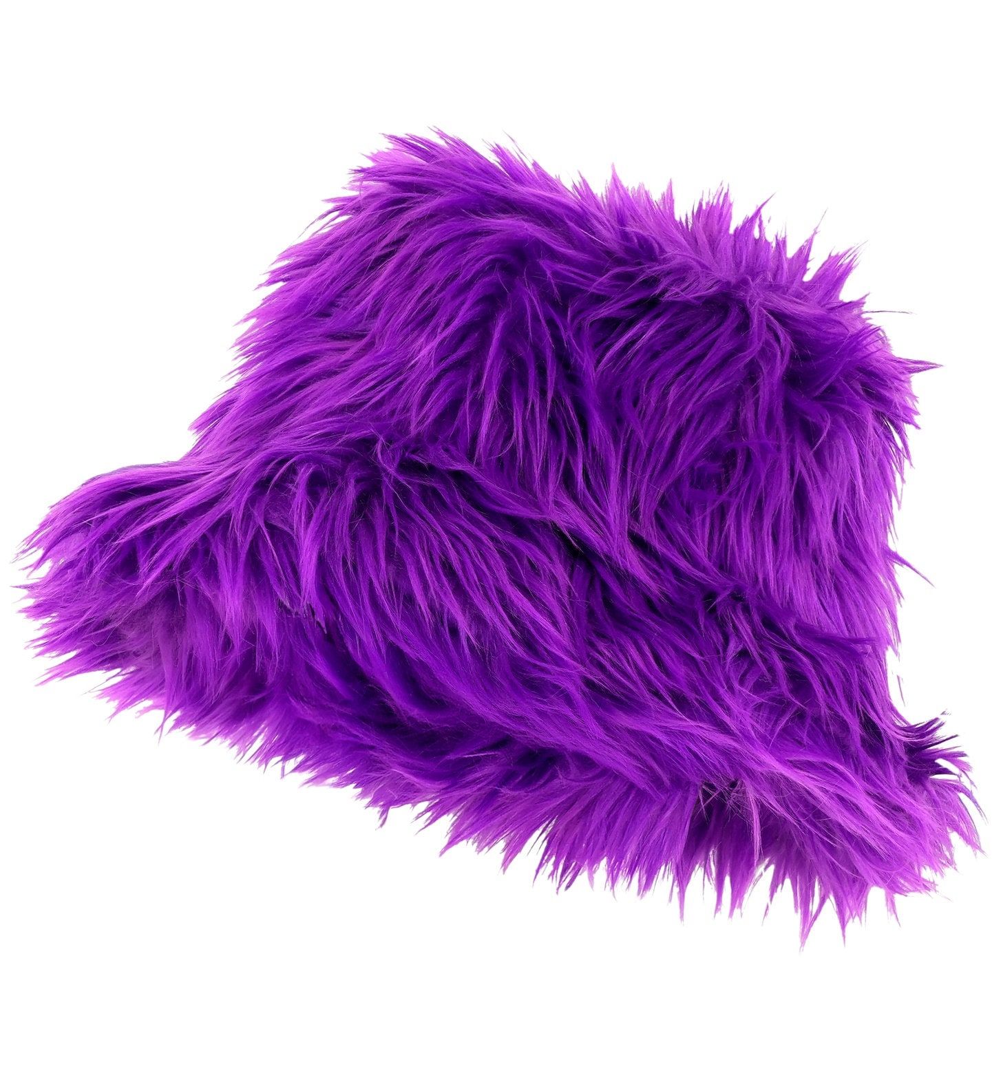 Bucket Hat Pluche Paars Dames Heren