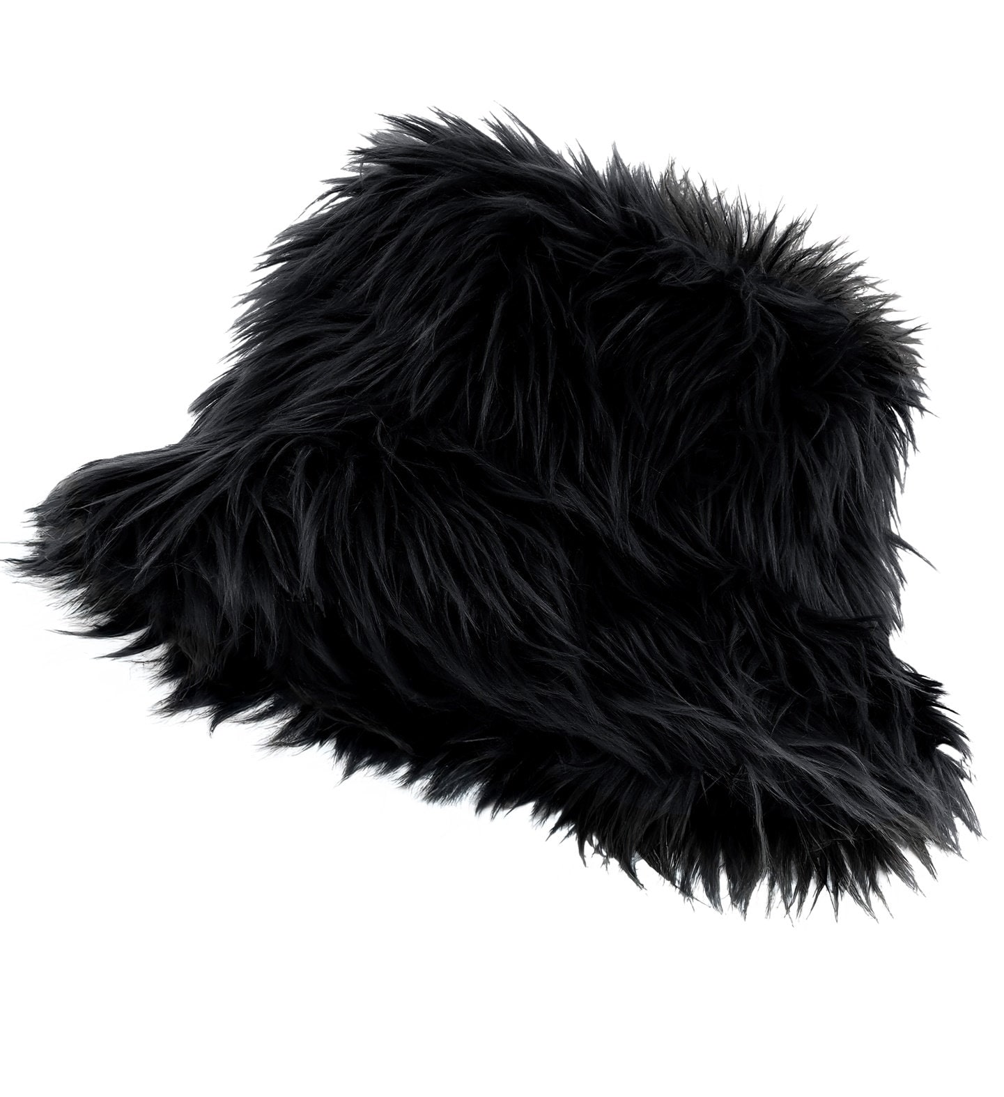 Bucket Hat Pluche Zwart Dames Heren