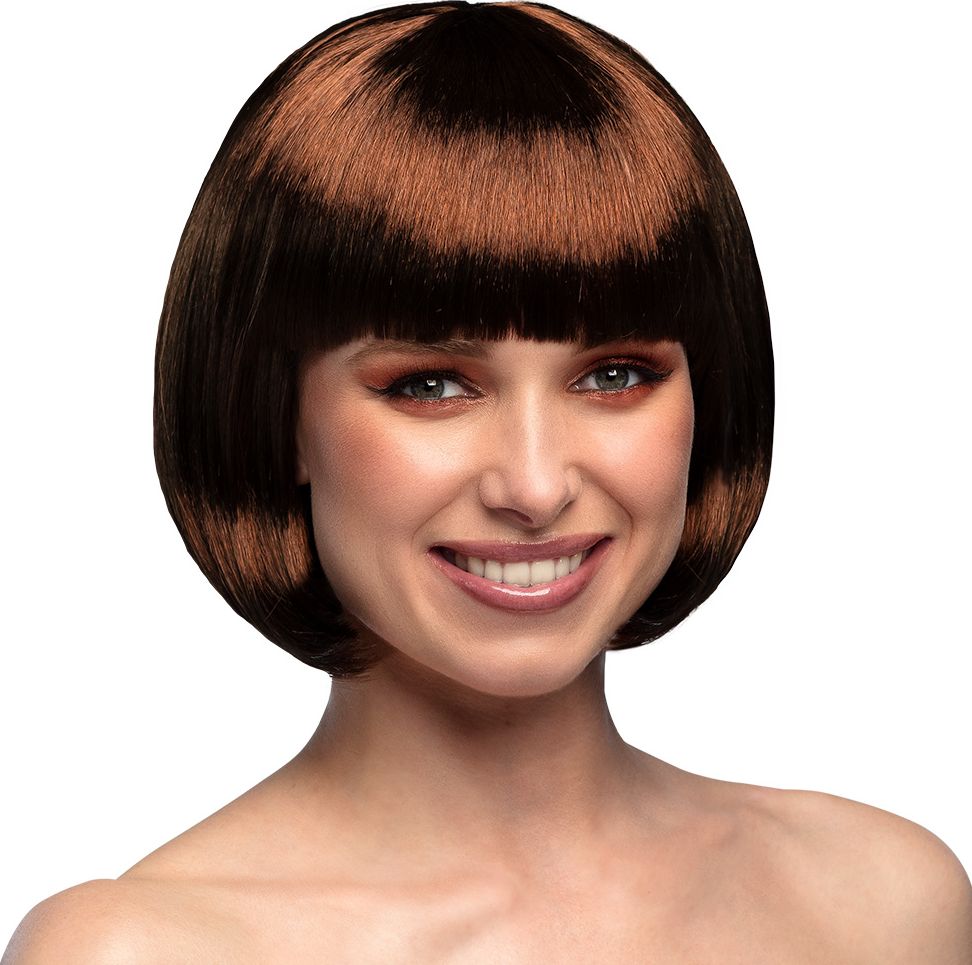 Cabaret Boblijn Pruik Chocolade Bruin