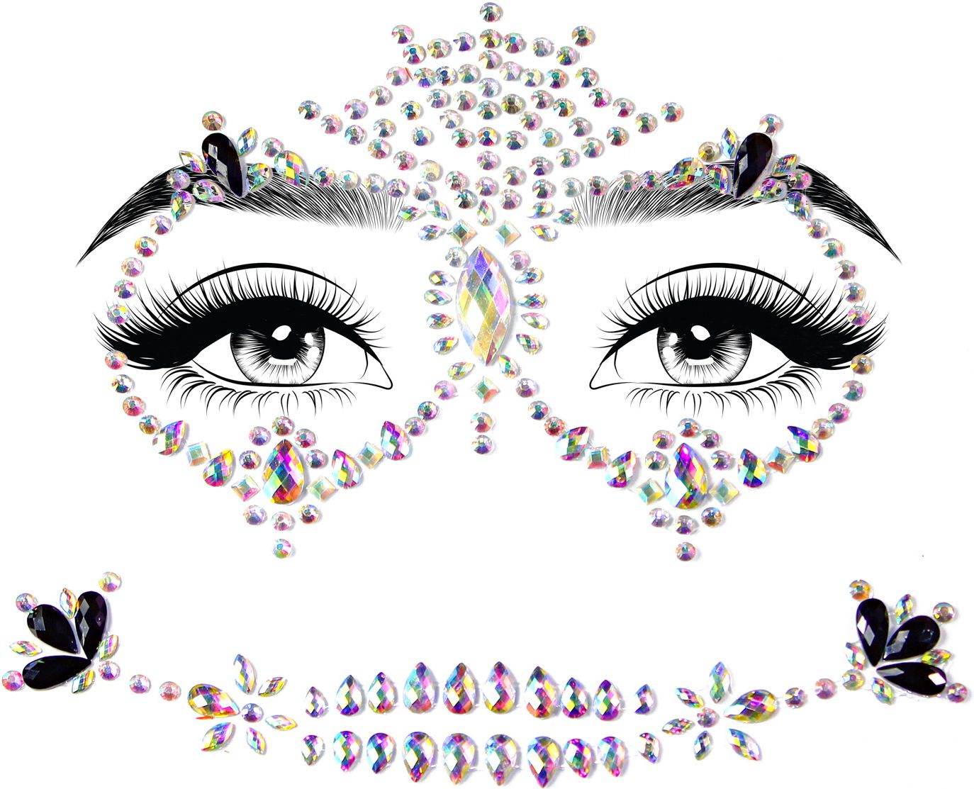 Calavera gezicht jewel stickers
