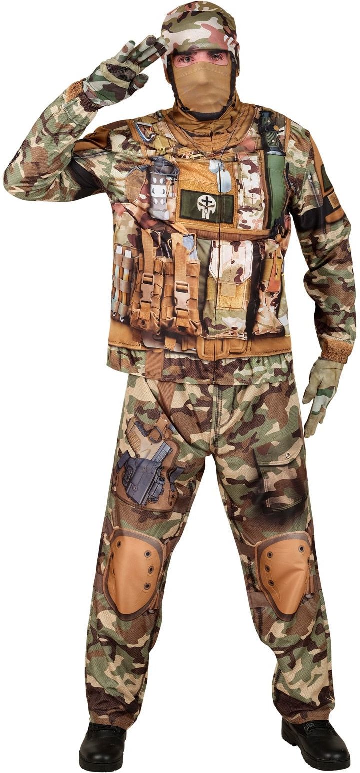 Camouflage Soldaat Outfit Heren