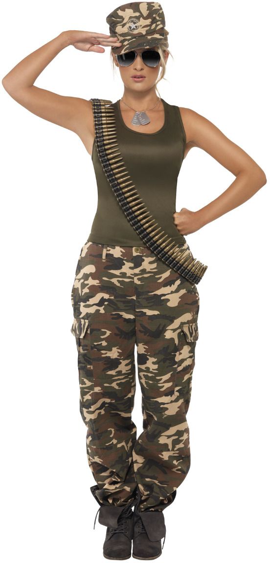 Camouflage vrouwen oorlogs outfit