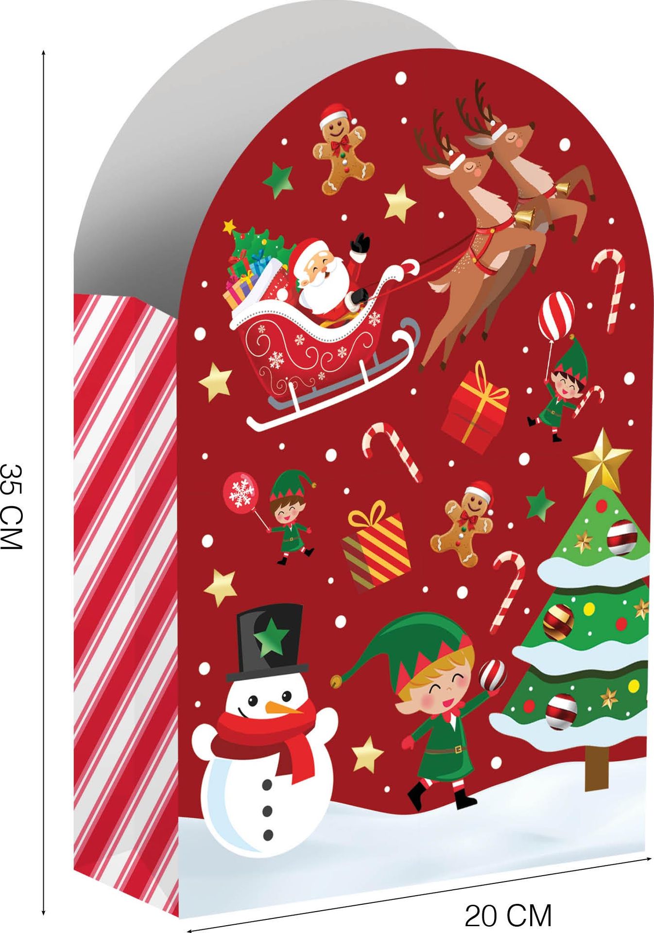 Candy Cane Kerst Papieren Snoepzakjes 6 Stuks