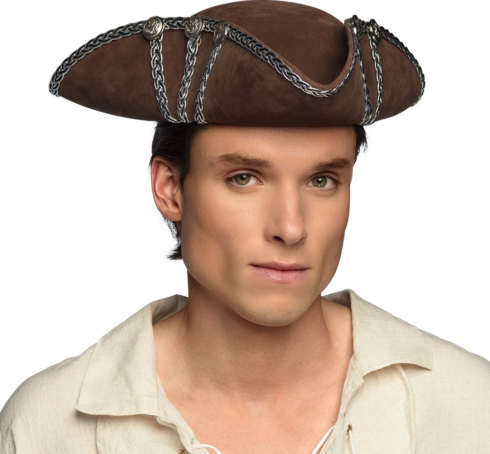 Caribische Piratenhoed Tricorn Bruin