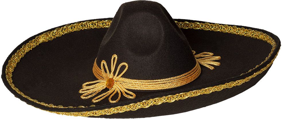 Carlos sombrero zwart goud