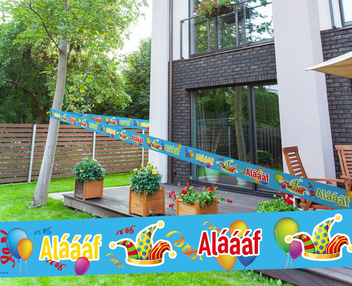 Carnaval Alaaf Afzetlint Blauw 15 Meter