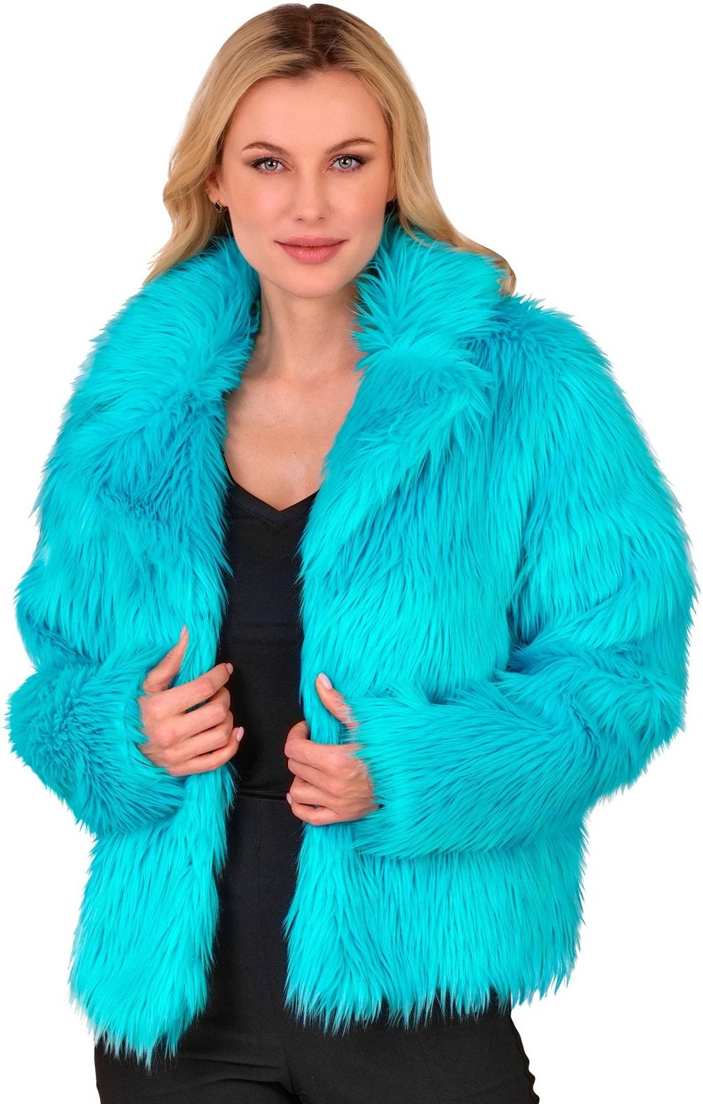 Carnaval Bontjas Turquoise Blauw Dames