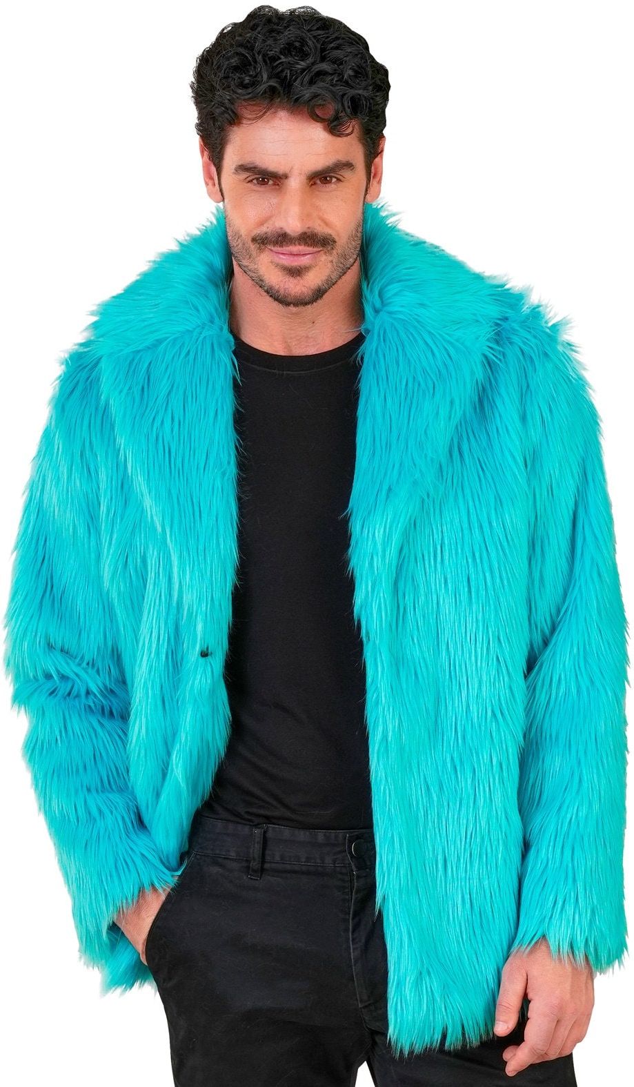 Carnaval Bontjas Turquoise Blauw Heren