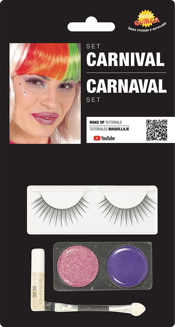 Carnaval Oog Make-Up set Roze Paars