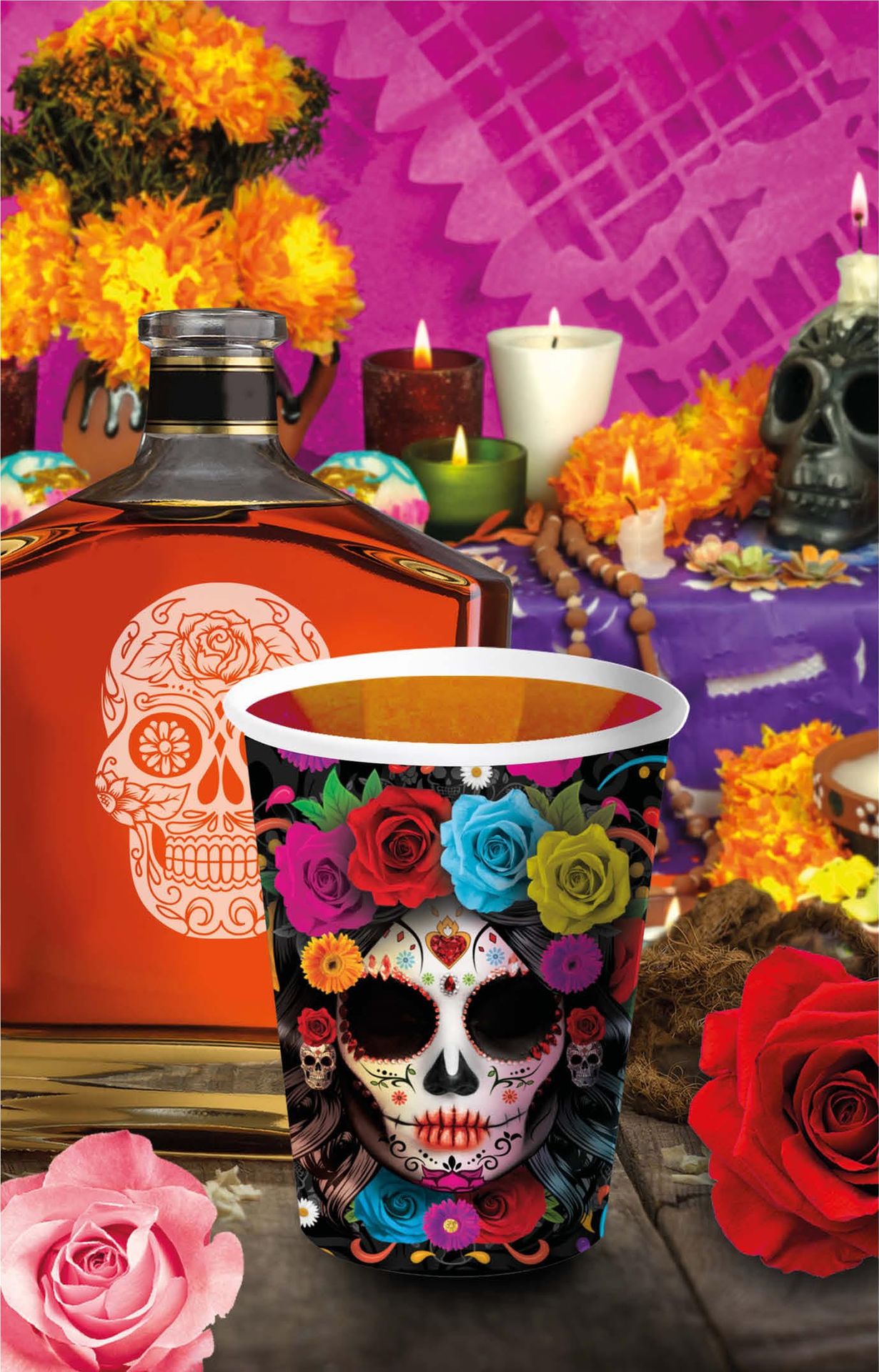 Catrina Dia De Los Muertos Wegwerpbekers
