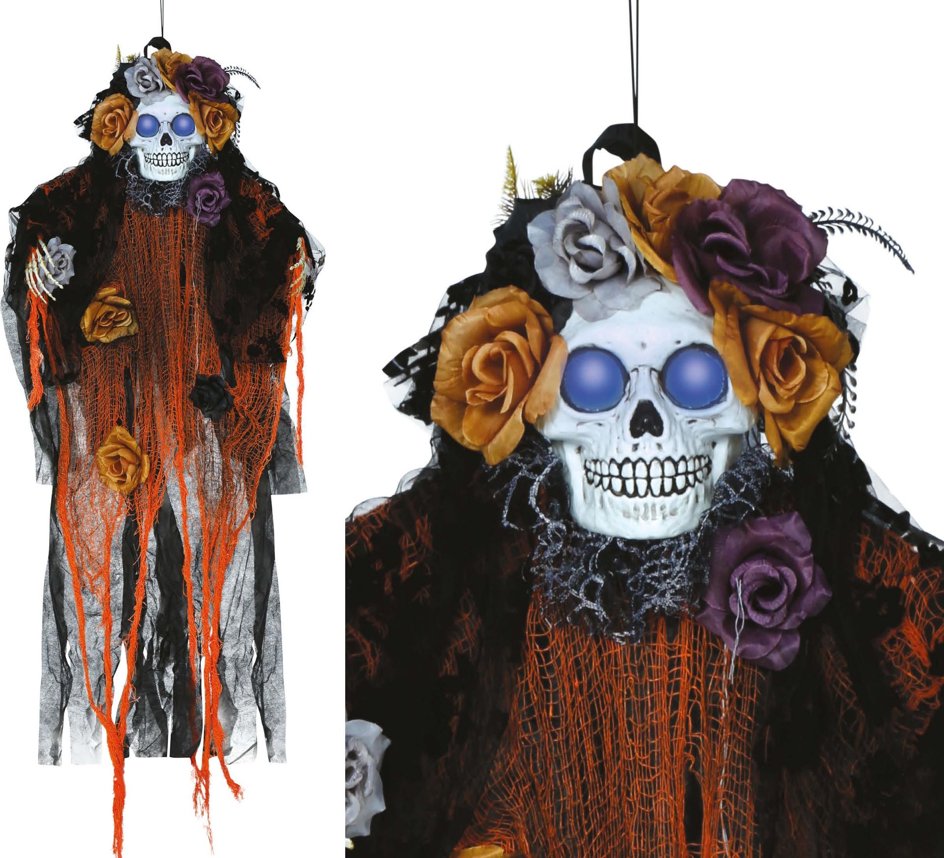 Catrina Skelet Hang Decoratie met Licht en Geluid