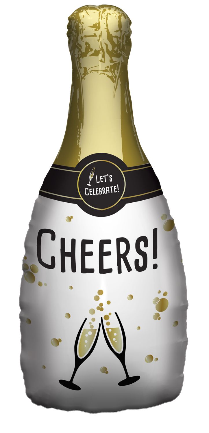 Champagne Folieballon Oud & Nieuw 31x72cm