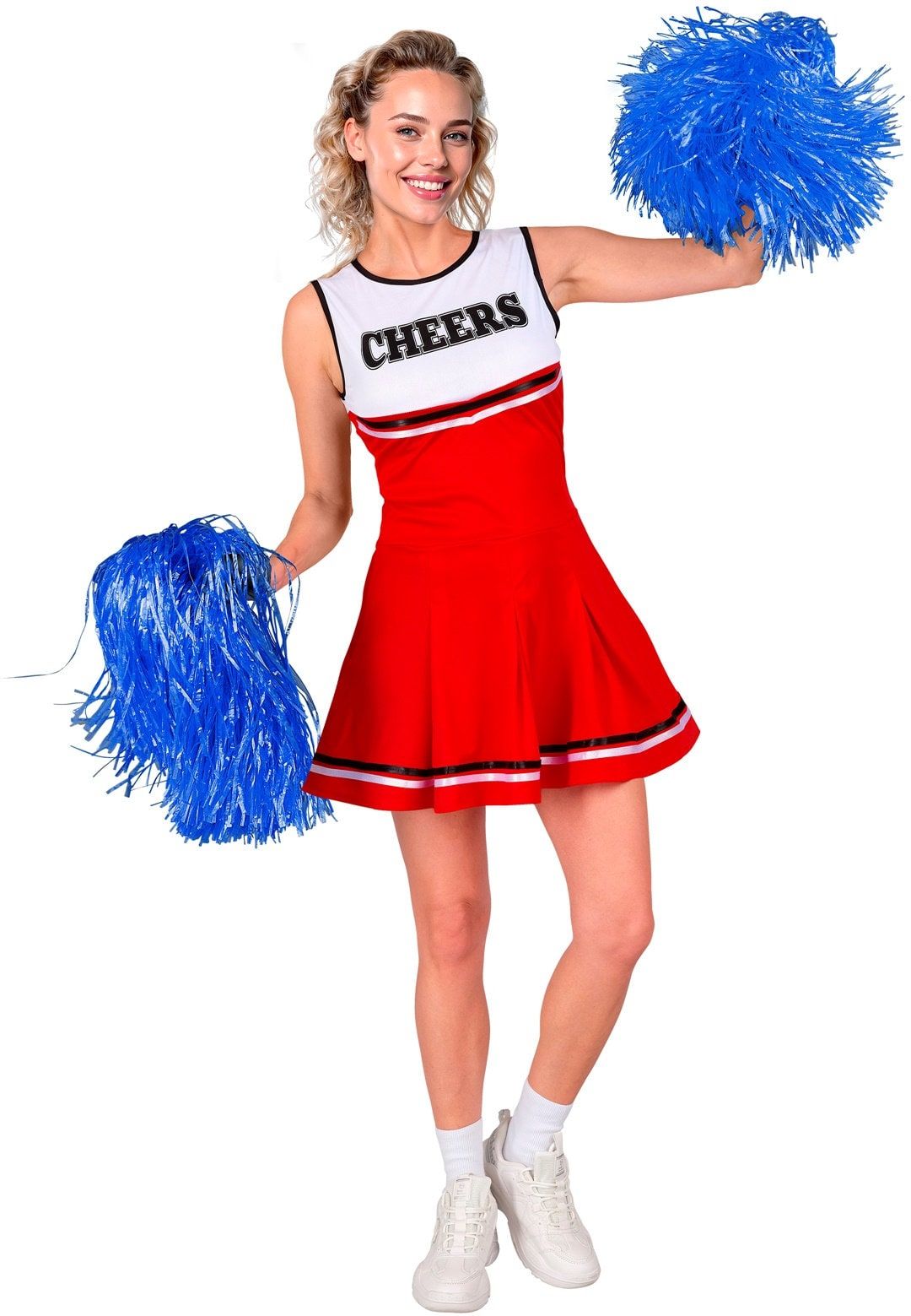 Cheerleader Jurk Dames Rood Wit