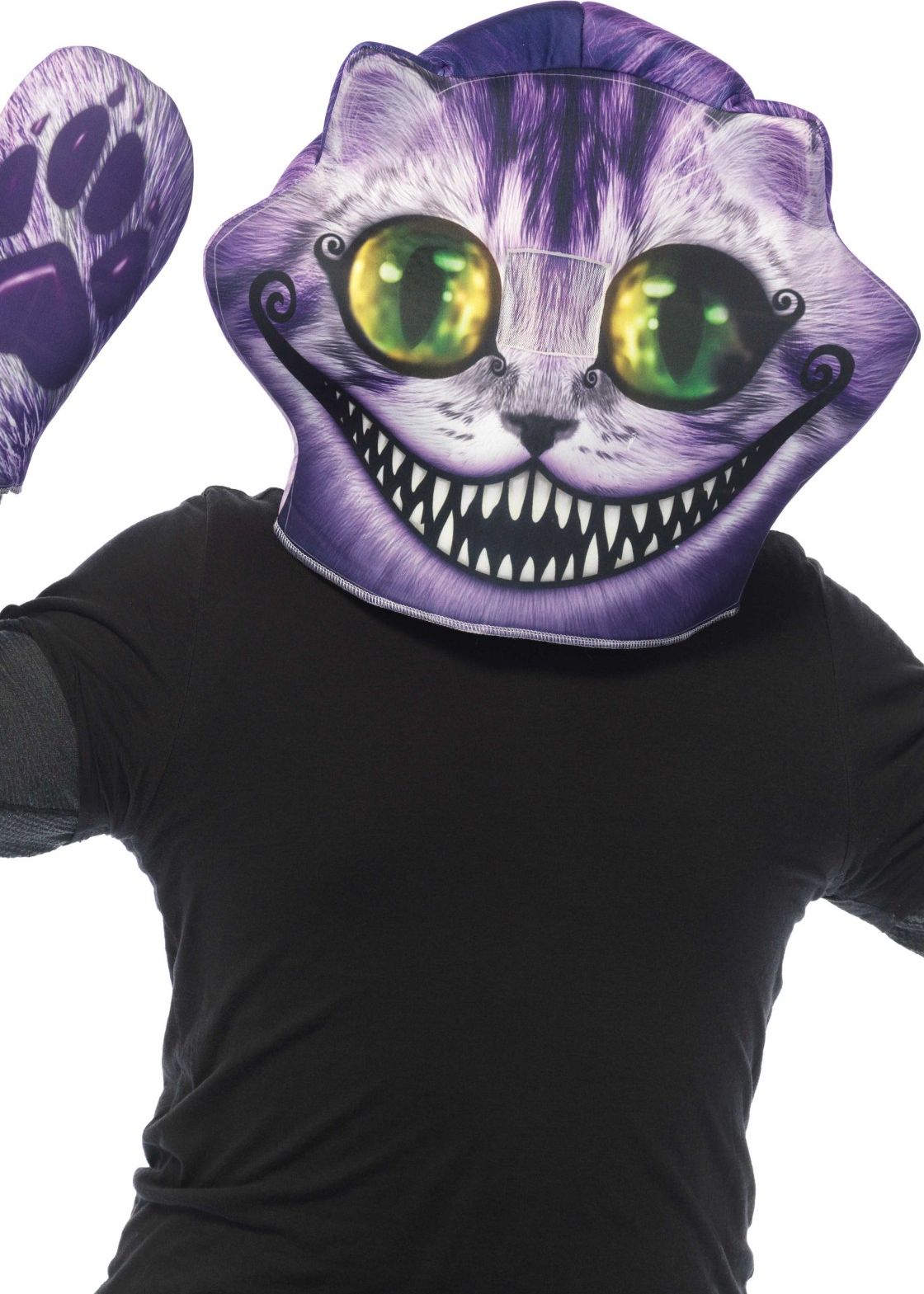 Cheshire kat gezichtsmasker en handschoenen