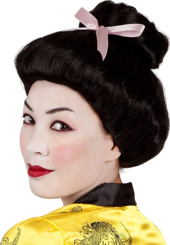 Chinese Geisha Pruik Zwart