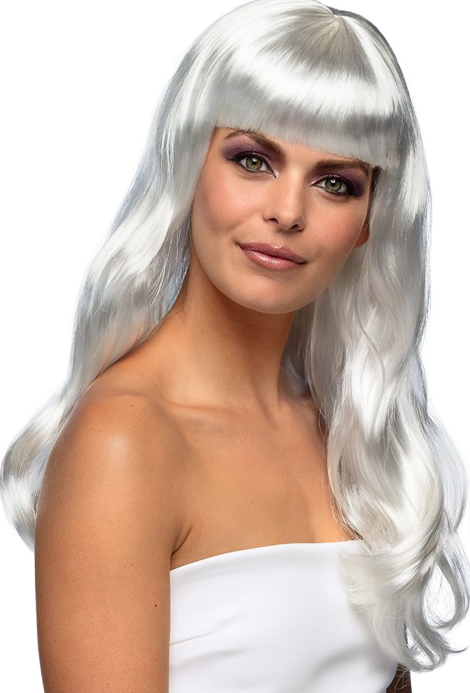 Chique Lange Pruik Wit
