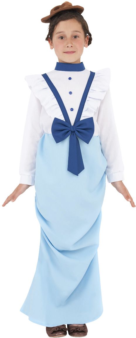 Chique Victoriaanse Blauwe Jurk